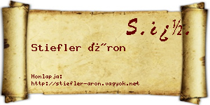 Stiefler Áron névjegykártya